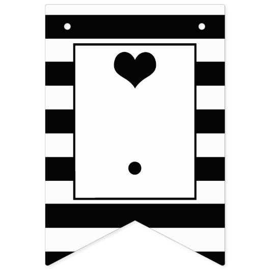 Bannière À Fanions Baby shower moderne chic noir & blanc (Premier drapeau)