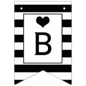 Bannière À Fanions Baby shower moderne chic noir & blanc (Troisième drapeau)