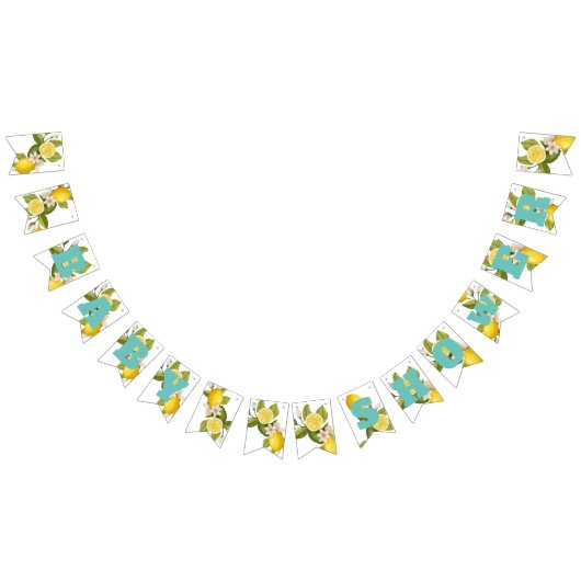 Bannière À Fanions Baby shower moderne citron d'agrumes (Tout)