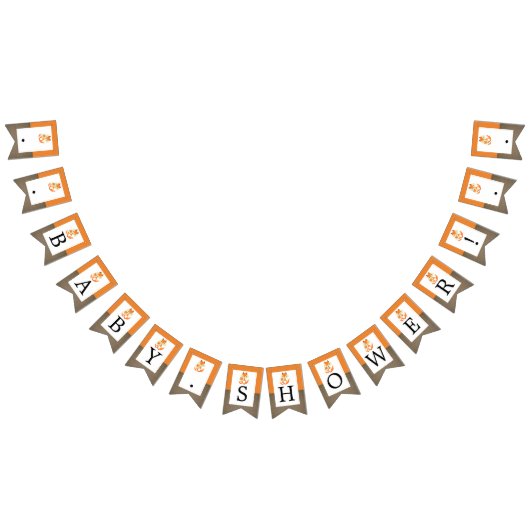 Bannière À Fanions Baby shower Orange Fox Burlap (Tout)