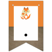 Bannière À Fanions Baby shower Orange Fox Burlap (Premier drapeau)
