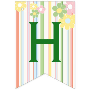 Bannière À Fanions Baby shower "Pique-nique Floral"