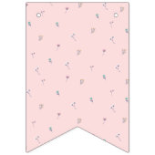 Bannière À Fanions Baby shower rose et marine (Premier drapeau)