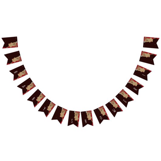 Bannière À Fanions Baby shower rouge Princesse (Tout)