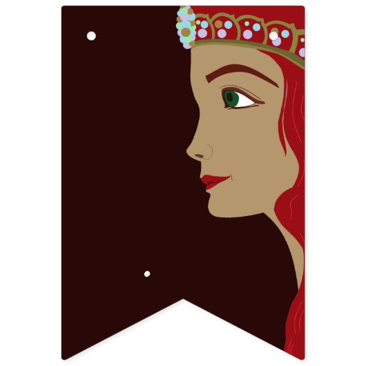 Bannière À Fanions Baby shower rouge Princesse (Deuxième drapeau)