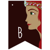 Bannière À Fanions Baby shower rouge Princesse (Troisième drapeau)