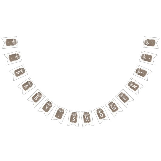 Bannière À Fanions Baby shower rustique Burlap Mason Jar (Tout)