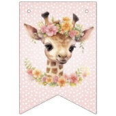 Bannière À Fanions Baby shower Safari sauvage de Baby Rose Giraffe Bi (Deuxième drapeau)