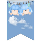 Bannière À Fanions Baby shower Twin Baby Boys (Premier drapeau)