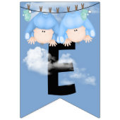 Bannière À Fanions Baby shower Twin Baby Boys (Troisième drapeau)