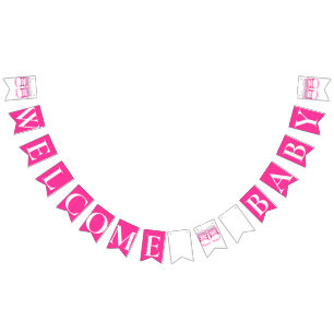 Bannière À Fanions Baby shower "Welcome Baby"