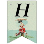 Bannière À Fanions Baignade victorienne Beauté Parasol Bleu nageurs (Premier drapeau)