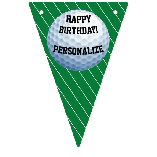 Bannière À Fanions Bal de golf personnalisé Joyeux anniversaire (Premier drapeau)