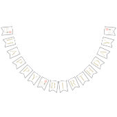 Bannière À Fanions Balcon rose, Eucalyptus, Verdure, Premier Annivers (Tout)