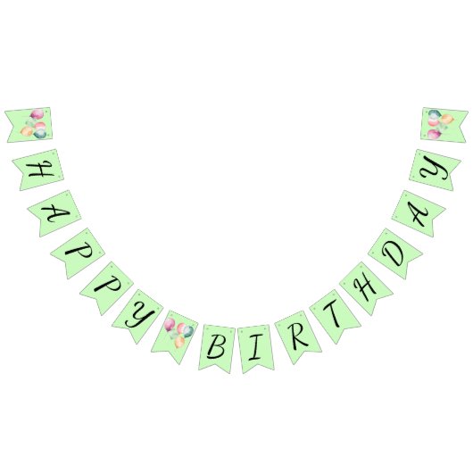 Bannière À Fanions Balcons d'aquarelle fête d'anniversaire (Tout)