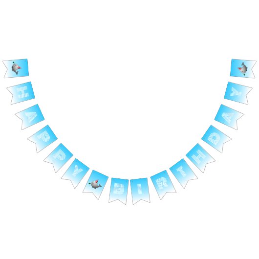 Bannière À Fanions Baleine prête pour la fête d'anniversaire (Tout)