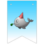 Bannière À Fanions Baleine prête pour la fête d'anniversaire (Premier drapeau)