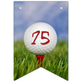 Bannière À Fanions balle de golf sur tee in grass pour 75e anniversai (Deuxième drapeau)