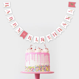 Bannière À Fanions Ballet rose Ballerina Joyeux anniversaire