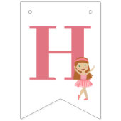 Bannière À Fanions Ballet rose Ballerina Joyeux anniversaire (Premier drapeau)