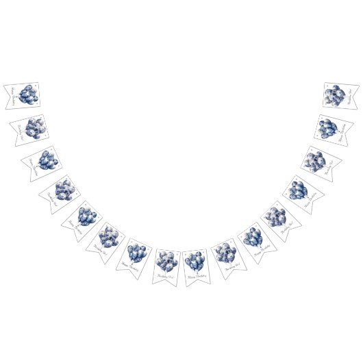 Bannière À Fanions Ballons bleus Delft, personnalisable (Tout)