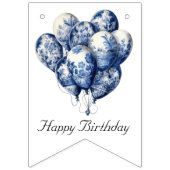 Bannière À Fanions Ballons bleus Delft, personnalisable (Troisième drapeau)