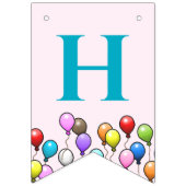 Bannière À Fanions Ballons d'anniversaire (Deuxième drapeau)