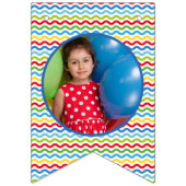 Bannière À Fanions Ballons d'anniversaire heureux avec photo (Premier drapeau)