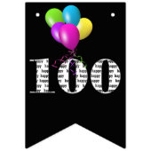 Bannière À Fanions Ballons de fête du 100e anniversaire (Premier drapeau)