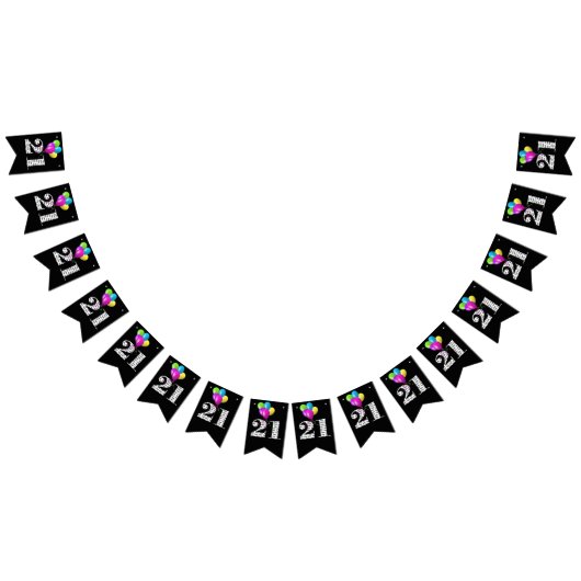 Bannière À Fanions Ballons de fête du 21e anniversaire (Tout)