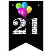 Bannière À Fanions Ballons de fête du 21e anniversaire (Deuxième drapeau)