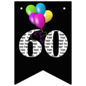 Bannière À Fanions Ballons de fête du 60e anniversaire (Troisième drapeau)