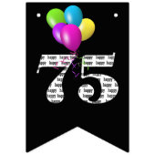 Bannière À Fanions Ballons de fête du 75e anniversaire (Premier drapeau)