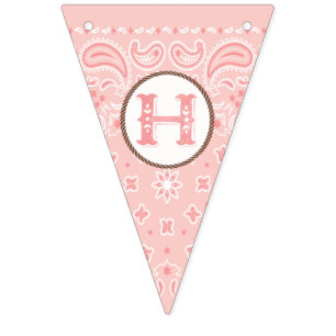 Bannière À Fanions Bandana rose pâle   Joyeux anniversaire