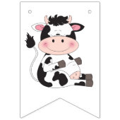 Bannière À Fanions Bande dessinée mignonne de vache à bébé (Troisième drapeau)