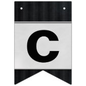 Bannière À Fanions bande épingle noire avec félicitations argent (Premier drapeau)