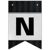 Bannière À Fanions bande épingle noire avec félicitations argent (Troisième drapeau)