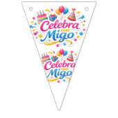 Bannière À Fanions Banderines en Forma de Triángulo con Diseño “Celeb (Troisième drapeau)