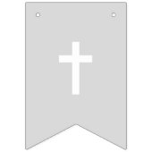 Bannière À Fanions Baptême Bleu et Gris Bébé Garçon Célébration (Deuxième drapeau)