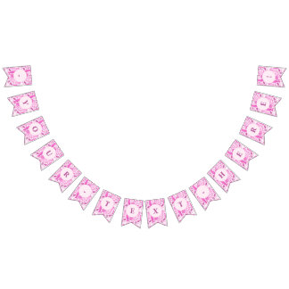 Bannière À Fanions Barbiecore Motif de mode rose et rose chaud