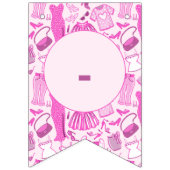 Bannière À Fanions Barbiecore Motif de mode rose et rose chaud (Premier drapeau)