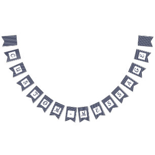 Bannière À Fanions Barrage de Preppy avec la marine