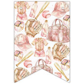 Bannière À Fanions Baseball Luxury Girl Anniversaire (Premier drapeau)