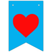 Bannière À Fanions Battement de cœur rouge ciel bleu (Deuxième drapeau)