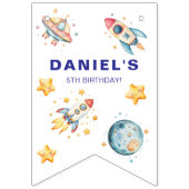 Bannière À Fanions Batterie de fusées personnalisée, à thème spatial (Troisième drapeau)