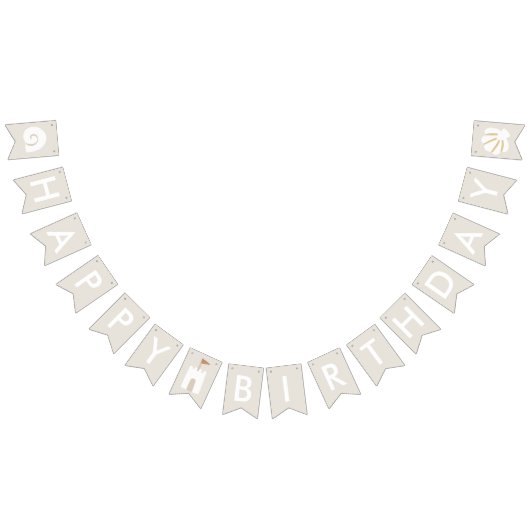 Bannière À Fanions Beach Seashell Sandcastle Starfish Joyeux annivers (Tout)