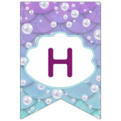 Bannière À Fanions Beau Anniversaire de sirène sous la mer (Deuxième drapeau)