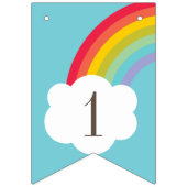 Bannière À Fanions Bébé bleu arc-en-ciel 1er anniversaire Photo (Premier drapeau)