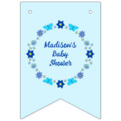 Bannière À Fanions Bébé bleu Papillons et Baby shower de fleurs (Troisième drapeau)
