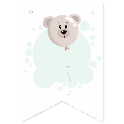 Bannière À Fanions Bébé doux et ballon d'ours (Deuxième drapeau)